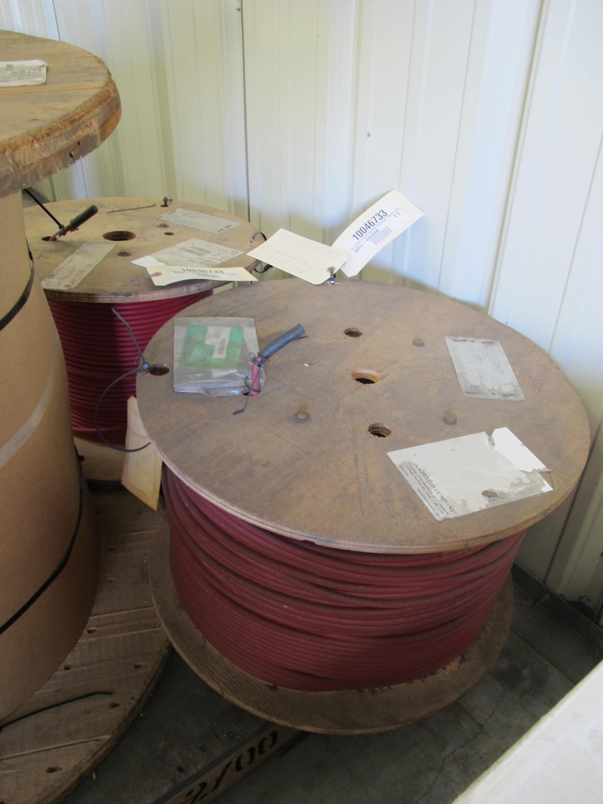 LOT (2720 FT) OF CABLE, ELECTRICAL TYPE, 16 AWG SIZE, 600V RATING, COPPER MATERIAL, 3 CONDUCTOR, INSTRUMENTATION KIND. SHIELDED, CROSS-LINKED POLYETHYLENE INSULATED, RED, HYPALON (CSPE) JACKET, FIREWALL III, CABLE CODE J36, (1086) CABLE, ELECTRICAL TYPE, 16 AWG SIZE, 600V RATING, COPPER MATERIAL, 3 CONDUCTOR, INSTRUMENTATION KIND. SHIELDED, CROSS-LINKED POLYETHYLENE INSULATED, RED, HYPALON (CSPE) JACKET, FIREWALL III, CABLE CODE J37 & (1650) CABLE, ELECTRICAL TYPE, 16 AWG SIZE, 600V RATING, COPPER MATERIAL, 3 CONDUCTOR, INSTRUMENTATION KIND. SHIELDED, CROSS-LINKED POLYETHYLENE INSULATED, RED, HYPALON (CSPE) JACKET, FIREWALL III, CABLE CODE J38 (W-44) LOADING & HANDLING FEE $15-